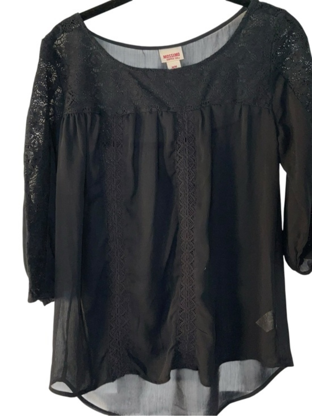 Mossimo Supply Co. black lace yoke blouse